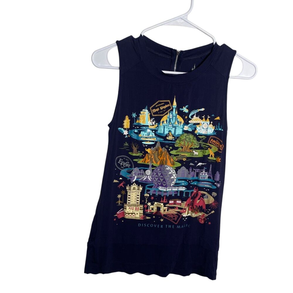 Disney Parks Tank Top Women's XS Graphic Tee Four Beacons Walt Disney World